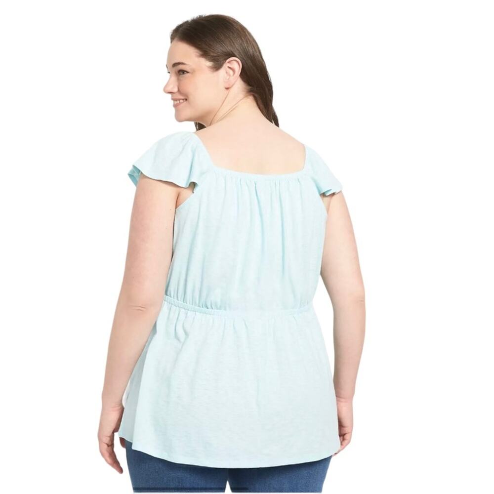 Lane Bryant Classic Square Neck Embroidered Peplum Tank Top Shirt Size 26/28 NWT - Picture 3 of 11